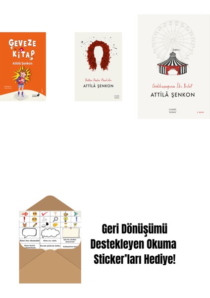 Geveze Kitap + Bütün Düşler Nazlı’dır + Gökkuşağına Iki Bilet + Okuma Sticker'ları