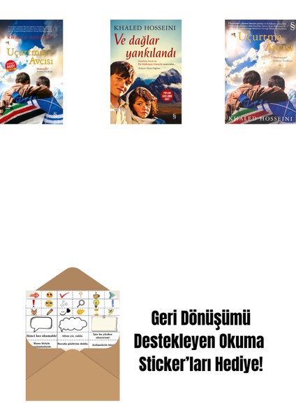 Uçurtma Avcısı (Midi Boy) + ve Dağlar Yankılandı + Uçurtma Avcısı + Okuma Sticker'ları