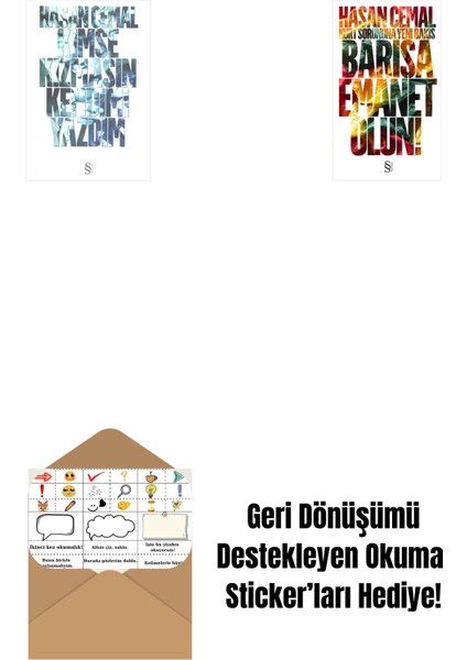 Kimse Kızmasın Kendimi Yazdım + Barışa Emanet Olun + Okuma Sticker'ları