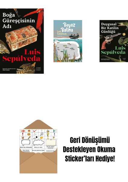 Boğa Güreşçisinin Adı + Beyaz Balina + Duygusal Bir Katilin Günlüğü + Okuma Sticker'ları