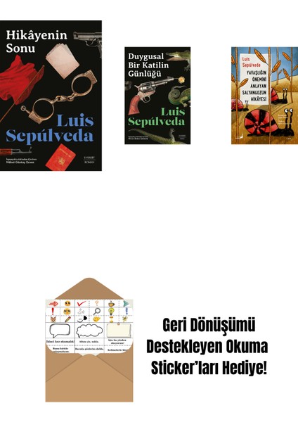 Hikâyenin Sonu + Duygusal Bir Katilin Günlüğü + Yavaşlığın Önemini Anlayan Salyangozun Hikayesi + Okuma Sticker'ları