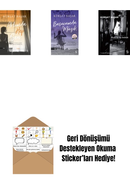 Aklımda Hep Sen + Başucumda Müzik (Midi Boy) + Music By My Bedside + Okuma Sticker'ları