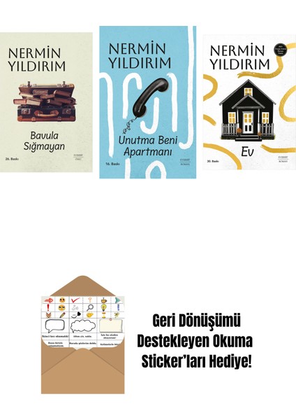 Bavula Sığmayan (Ciltli) + Unutma Beni Apartmanı (Ciltli) + Ev + Okuma Sticker'ları