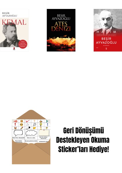 Kemal + Ateş Denizi + Haşim (Ciltli) + Okuma Sticker'ları