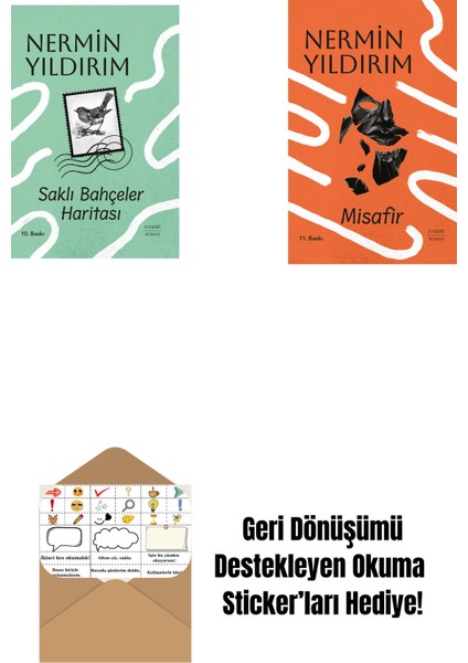 Saklı Bahçeler Haritası (Ciltli) + Misafir (Ciltli) + Okuma Sticker'ları