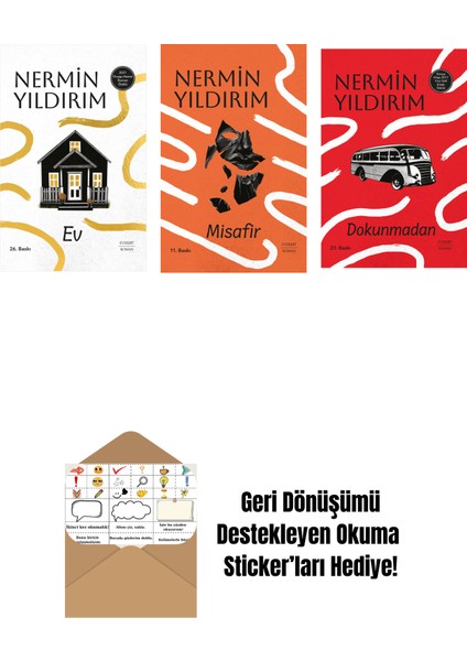 Ev (Ciltli) + Misafir (Ciltli) + Dokunmadan (Ciltli) + Okuma Sticker'ları