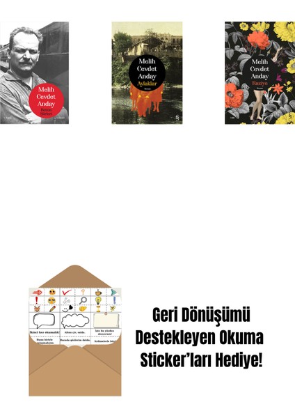Melih Cevdet Anday - Bütün Şiirleri (Ciltli) + Aylaklar (Ciltli) + Raziye (Ciltli) + Okuma Sticker'ları