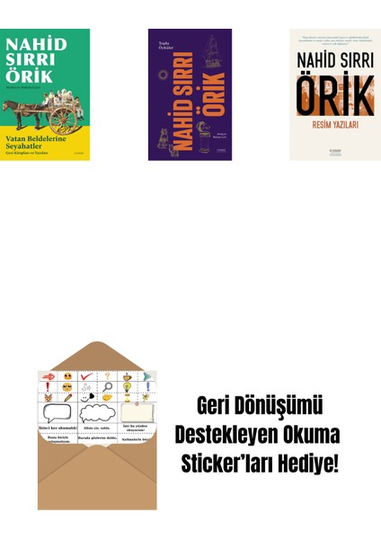 Vatan Beldelerine Seyahatler + Nahid Sırrı Örik - Toplu Öyküler (Ciltli) + Resim Yazıları + Okuma Sticker'ları