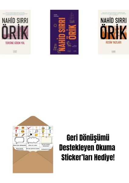 Tersine Giden Yol + Nahid Sırrı Örik - Toplu Öyküler (Ciltli) + Resim Yazıları + Okuma Sticker'ları