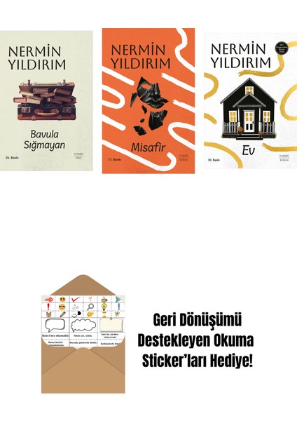 Bavula Sığmayan (Ciltli) + Misafir (Ciltli) + Ev + Okuma Sticker'ları