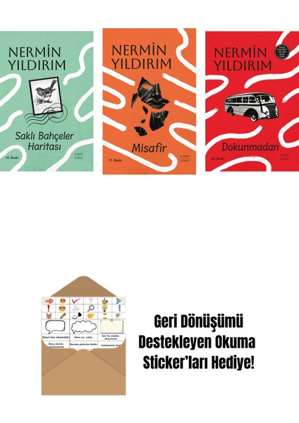 Saklı Bahçeler Haritası (Ciltli) + Misafir (Ciltli) + Dokunmadan (Ciltli) + Okuma Sticker'ları