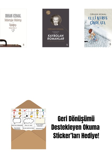 Müfettişler Müfettişi - Üçkâğıtçı (2 Kitap Bir Arada) + Kaybolan Romanlar + Elli Kuruş Çikolata + Okuma Sticker'ları
