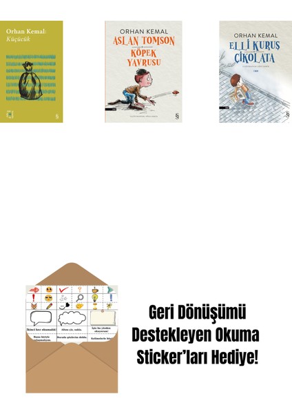 Everest Açıkhava 13 - Küçücük + Aslan Tomson - Köpek Yavrusu + Elli Kuruş Çikolata + Okuma Sticker'ları