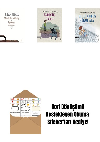 Müfettişler Müfettişi - Üçkâğıtçı (2 Kitap Bir Arada) + Farecik Uyku + Elli Kuruş Çikolata + Okuma Sticker'ları
