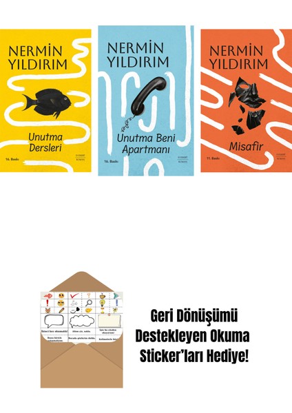 Unutma Dersleri (Ciltli) + Unutma Beni Apartmanı (Ciltli) + Misafir (Ciltli) + Okuma Sticker'ları