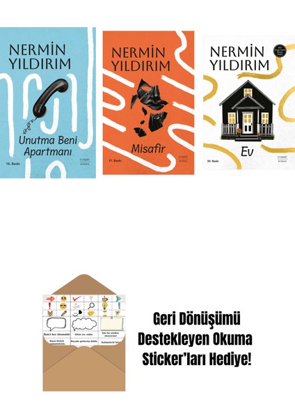 Unutma Beni Apartmanı (Ciltli) + Misafir (Ciltli) + Ev + Okuma Sticker'ları
