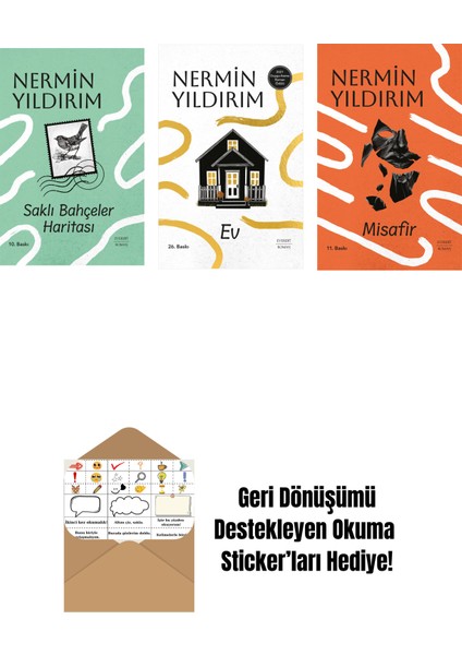 Saklı Bahçeler Haritası (Ciltli) + Ev (Ciltli) + Misafir (Ciltli) + Okuma Sticker'ları