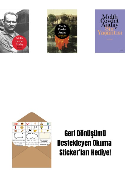 Melih Cevdet Anday - Bütün Şiirleri (Ciltli) + Aylaklar (Ciltli) + Şiir Yaşantısı - Şiir Yazıları + Okuma Sticker'ları