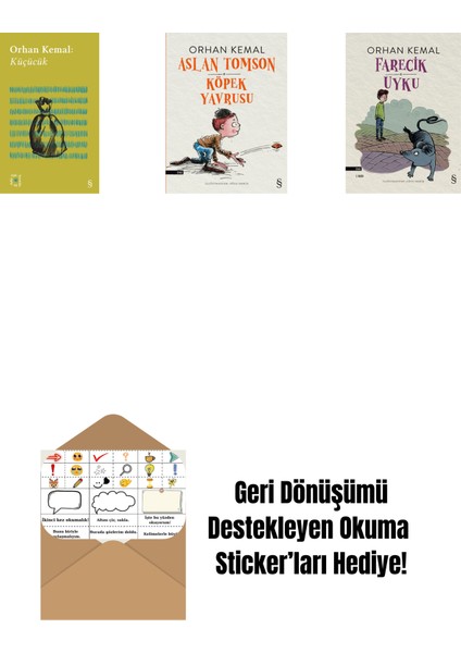 Everest Açıkhava 13 - Küçücük + Aslan Tomson - Köpek Yavrusu + Farecik Uyku + Okuma Sticker'ları