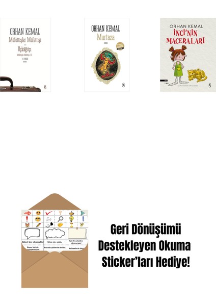Müfettişler Müfettişi - Üçkâğıtçı (2 Kitap Bir Arada) + Murtaza (Midi Boy) + Inci'nin Maceraları + Okuma Sticker'ları