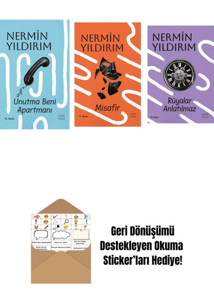 Unutma Beni Apartmanı (Ciltli) + Misafir (Ciltli) + Rüyalar Anlatılmaz + Okuma Sticker'ları