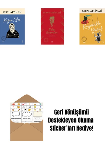 Kağnı / Ses + Sabahattin Ali Bütün Romanları (Ciltli) + Kuyucaklı Yusuf + Okuma Sticker'ları