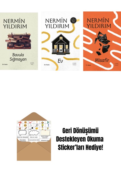 Bavula Sığmayan (Ciltli) + Ev (Ciltli) + Misafir (Ciltli) + Okuma Sticker'ları