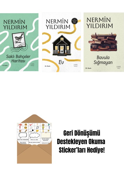 Saklı Bahçeler Haritası (Ciltli) + Ev (Ciltli) + Bavula Sığmayan + Okuma Sticker'ları