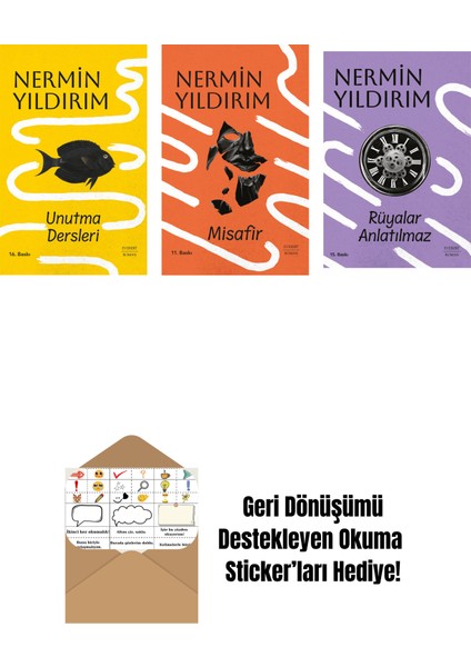 Unutma Dersleri (Ciltli) + Misafir (Ciltli) + Rüyalar Anlatılmaz + Okuma Sticker'ları