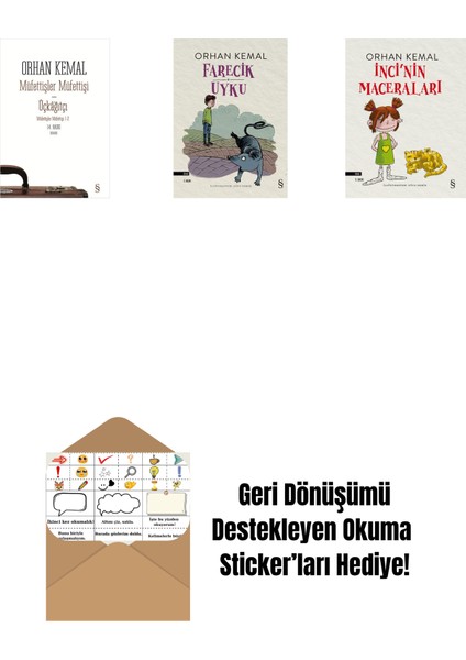 Müfettişler Müfettişi - Üçkâğıtçı (2 Kitap Bir Arada) + Farecik Uyku + Inci'nin Maceraları + Okuma Sticker'ları
