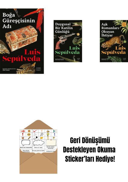 Boğa Güreşçisinin Adı + Duygusal Bir Katilin Günlüğü + Aşk Romanları Okuyan Ihtiyar + Okuma Sticker'ları