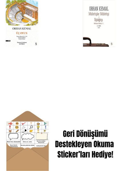 Üç Oyun + Müfettişler Müfettişi - Üçkâğıtçı (2 Kitap Bir Arada) + Okuma Sticker'ları
