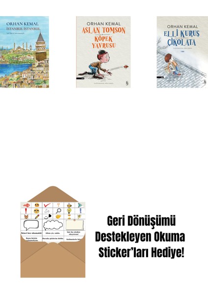 Istanbul Istanbul (Ciltli) + Aslan Tomson - Köpek Yavrusu + Elli Kuruş Çikolata + Okuma Sticker'ları