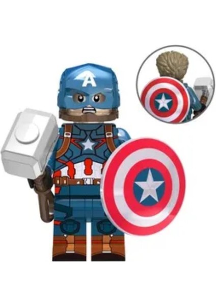 Superheroes Captain America Minifigür Yapı Taşı
