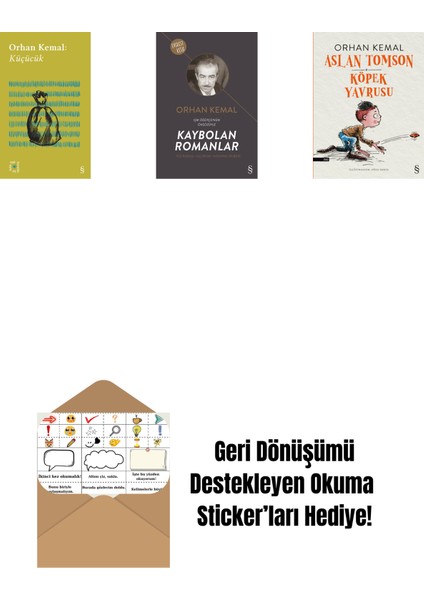 Everest Açıkhava 13 - Küçücük + Kaybolan Romanlar + Aslan Tomson - Köpek Yavrusu + Okuma Sticker'ları
