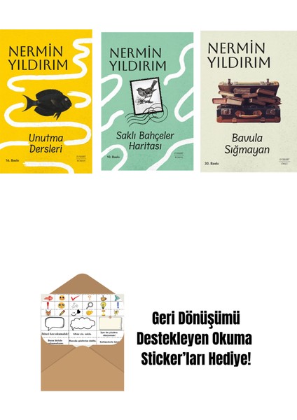Unutma Dersleri (Ciltli) + Saklı Bahçeler Haritası (Ciltli) + Bavula Sığmayan + Okuma Sticker'ları
