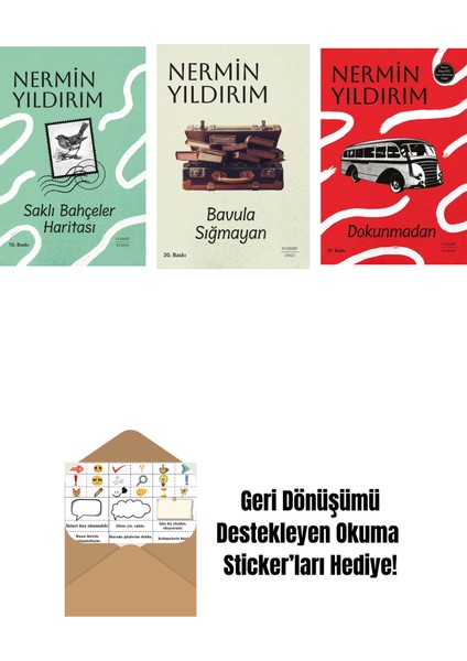 Saklı Bahçeler Haritası (Ciltli) + Bavula Sığmayan + Dokunmadan + Okuma Sticker'ları