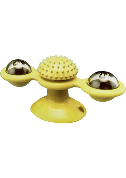 Kedi Oyuncağı Vantuzlu Yel Değirmeni Sarı Sptgl