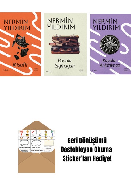 Misafir (Ciltli) + Bavula Sığmayan + Rüyalar Anlatılmaz + Okuma Sticker'ları