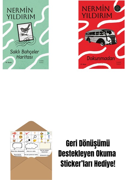 Saklı Bahçeler Haritası (Ciltli) + Dokunmadan + Okuma Sticker'ları