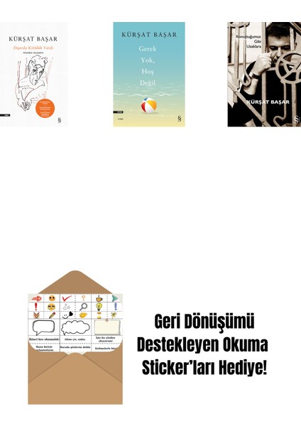 Dışarda Kötülük Vardı (Ciltli) + Gerek Yok, Hoş Değil + Konuştuğumuz Gibi Uzaklara + Okuma Sticker'ları