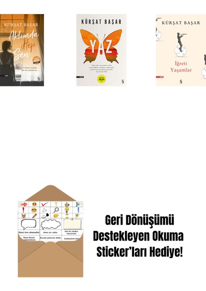 Aklımda Hep Sen (Midi Boy) + Yaz + Iğreti Yaşamlar + Okuma Sticker'ları