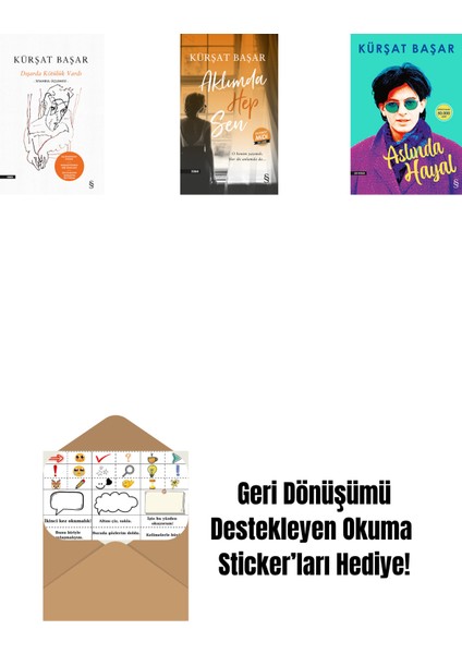 Dışarda Kötülük Vardı (Ciltli) + Aklımda Hep Sen (Midi Boy) + Aslında Hayal + Okuma Sticker'ları
