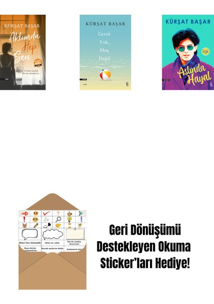 Aklımda Hep Sen (Midi Boy) + Gerek Yok, Hoş Değil + Aslında Hayal + Okuma Sticker'ları