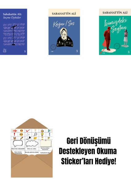 Everest Açıkhava 1 - Sabahattin Ali Seçme Öyküler + Kağnı / Ses + Içimizdeki Şeytan + Okuma Sticker'ları