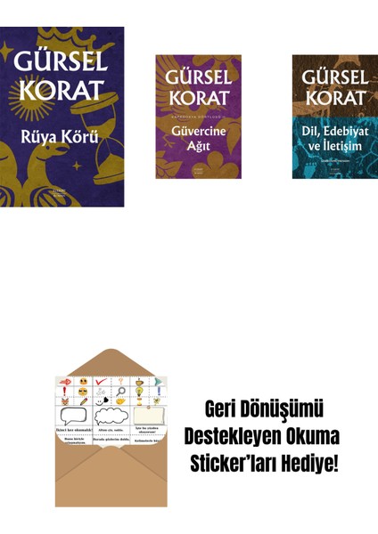 Rüya Körü + Güvercine Ağıt + Dil, Edebiyat ve Iletişim + Okuma Sticker'ları