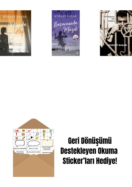 Aklımda Hep Sen + Başucumda Müzik (Midi Boy) + Konuştuğumuz Gibi Uzaklara + Okuma Sticker'ları