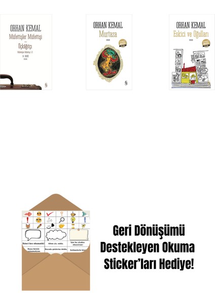 Müfettişler Müfettişi - Üçkâğıtçı (2 Kitap Bir Arada) + Murtaza (Midi Boy) + Eskici ve Oğulları (Midi Boy) + Okuma Sticker'ları