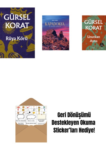 Rüya Körü + Kapadokya (Ciltli) + Unutkan Ayna + Okuma Sticker'ları