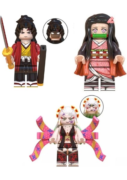 3 Adet Uyumlu Yapı Taşları Anime Street (Demon Slayer) Minifigur